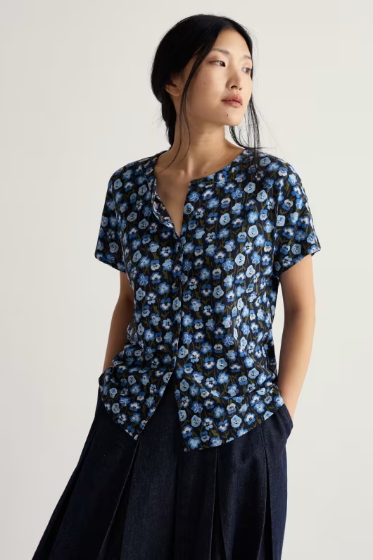 Tor Grass Button Down Top