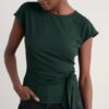 Oak Fern Top with Self-Tie Waist
