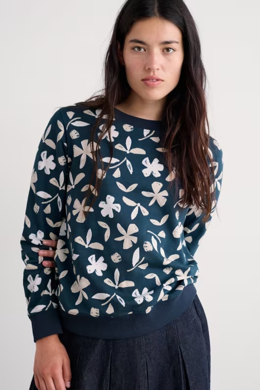 Bright Wave Printed Organic Cotton Sweatshirt