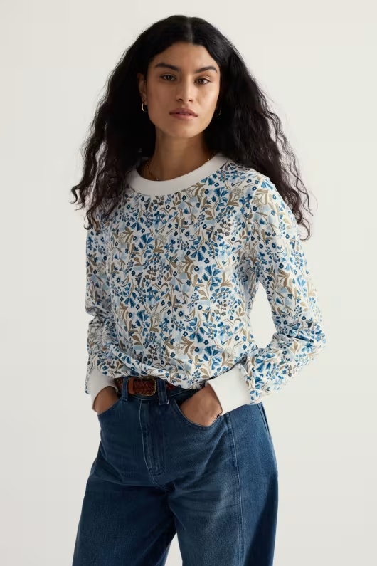 Bright Wave Printed Organic Cotton Sweatshirt