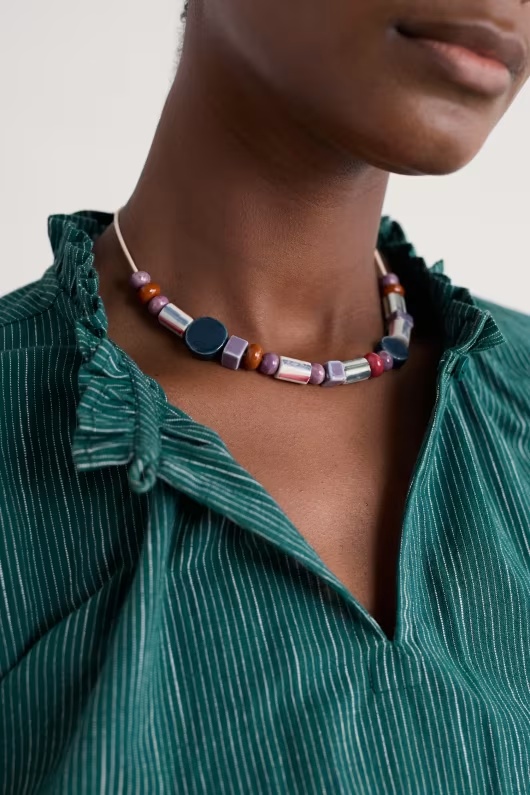 Vervain Mixed Ceramic Bead Necklace 2 Vervain Mixed Ceramic Bead Necklace