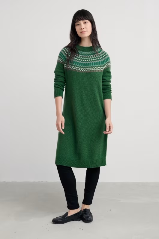 Bird Ring Fair Isle Knitted Dress