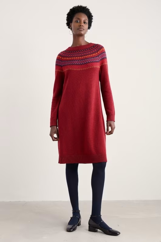 Bird Ring Fair Isle Knitted Dress