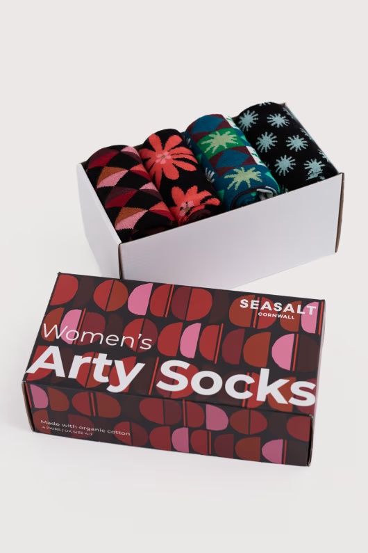 Gift Box of 4 Women’s Arty Geometric Socks