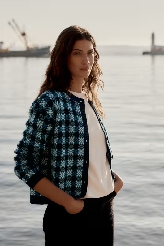 Kensa Organic Cotton Checked Cardigan 2 Kensa Organic Cotton Checked Cardigan