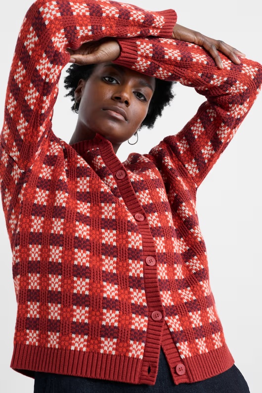 Kensa Organic Cotton Checked Cardigan 3 Kensa Organic Cotton Checked Cardigan