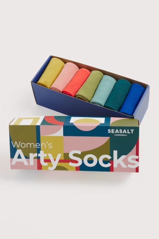 Gift Box of 7 Women's Arty Socks Plain