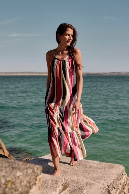 Alba Above-Ankle Tiered Dress