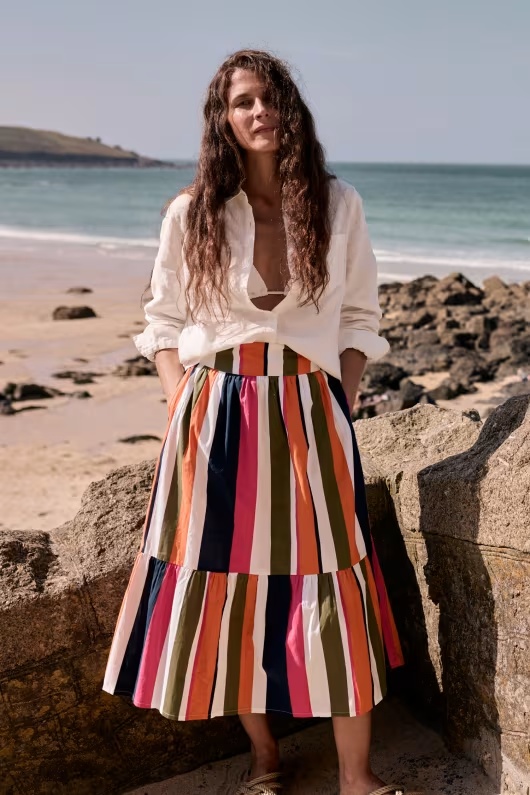 Cranesbill Striped Tiered Skirt