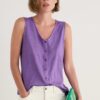 Carn Glaze Linen Button-Through Vest