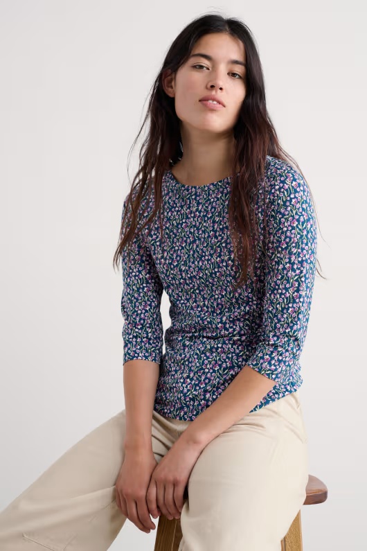 Easel 3/4 Sleeve Top in GOTS-Certified Organic Cotton Jersey