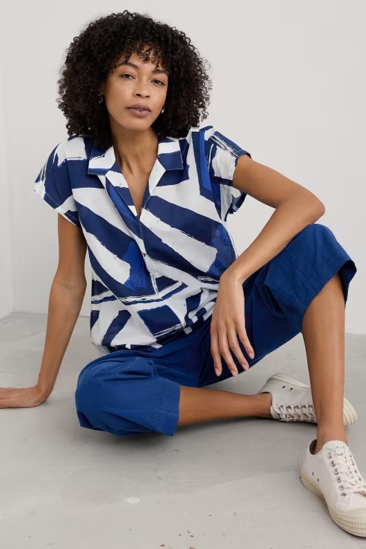 Deep Lane Short Sleeve Shirt in GOTS-Certified Organic Cotton