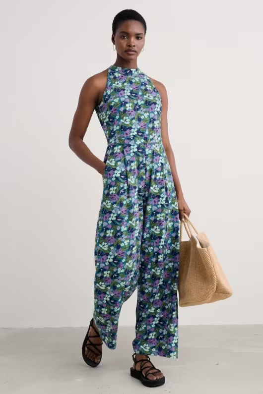 Belyars Jersey Tie Neck Jumpsuit