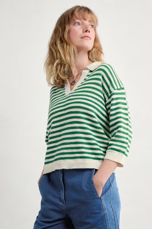Gwynver Lightweight V-Neck Collared Jumper
