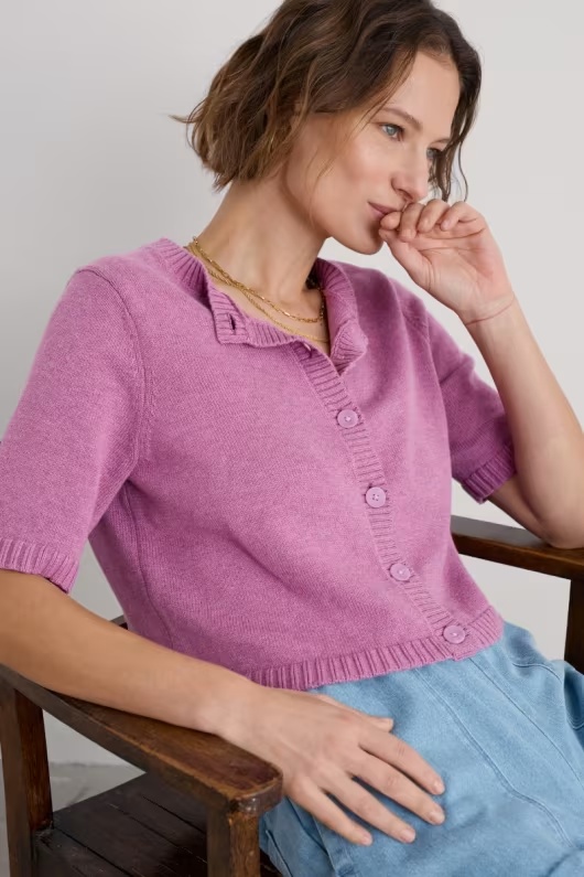 Gillan Creek Organic Cotton Short-Sleeve Cardigan