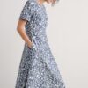 Fox Path Printed Chambray Dress