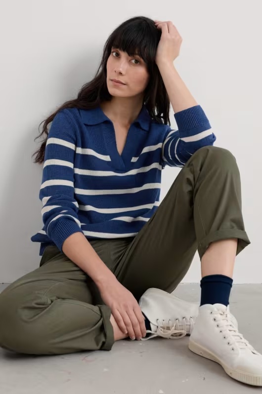 Barbizan Long Sleeve Collared Jumper