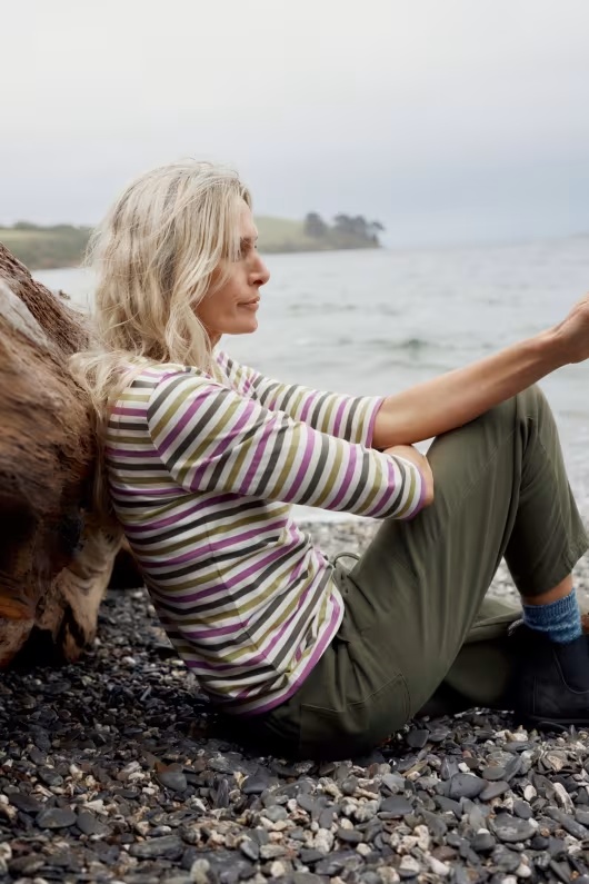 Sailor 3/4 Sleeve Top in GOTS-Certified Organic Cotton Jersey