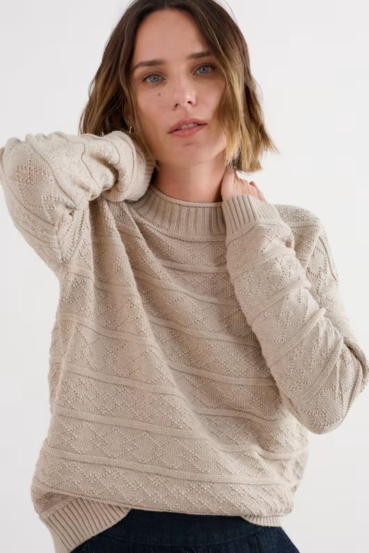 Penkestle Knitted Jumper Contains Recycled Cotton