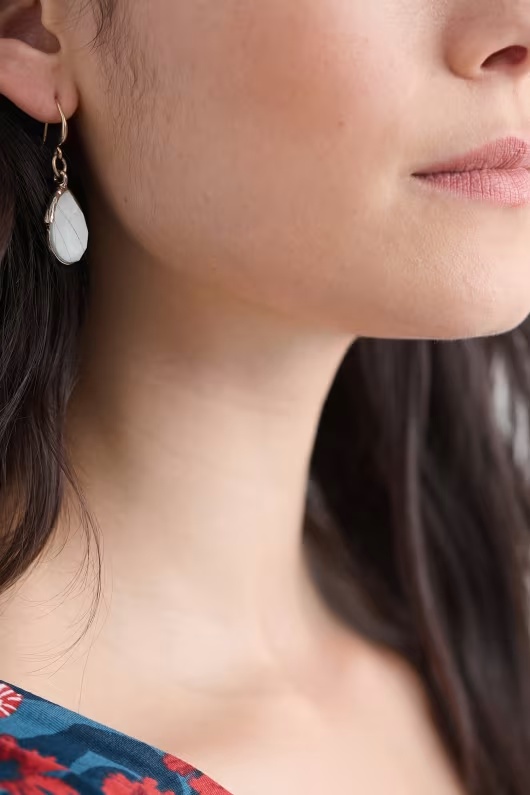 Reed Moon Drop Earrings