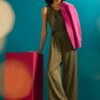Winter Honeysuckle Satin Sleeveless Jumpsuit