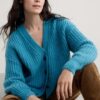 Brushwork V-Neck Cardigan With Mohair