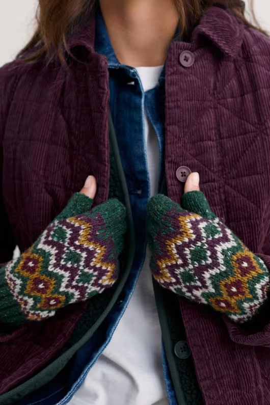 Day Moon Fair Isle Fingerless Gloves