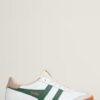Gola Elan Leather Trainers - White and Evergreen