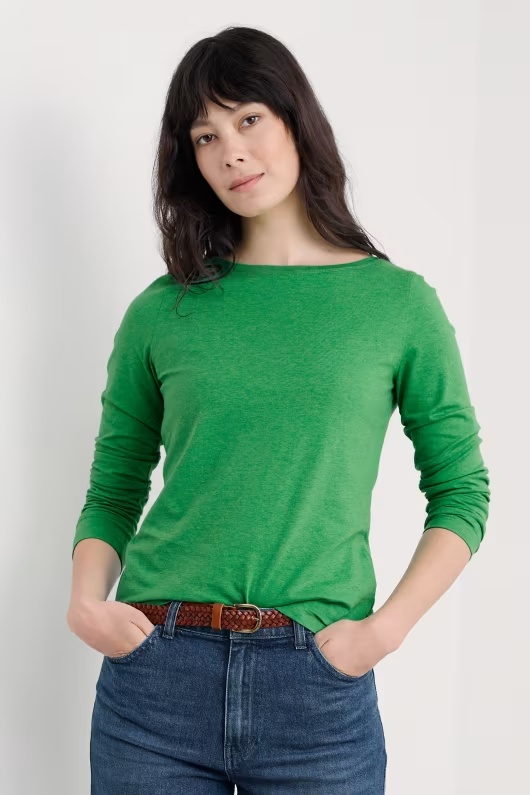 Easel Long Sleeve Top in GOTS-Certified Organic Cotton Jersey
