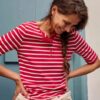Early Orchid Ribbed Henley Top