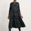 Line Strokes Tiered Dress in GOTS-Certified Organic Cotton Jersey