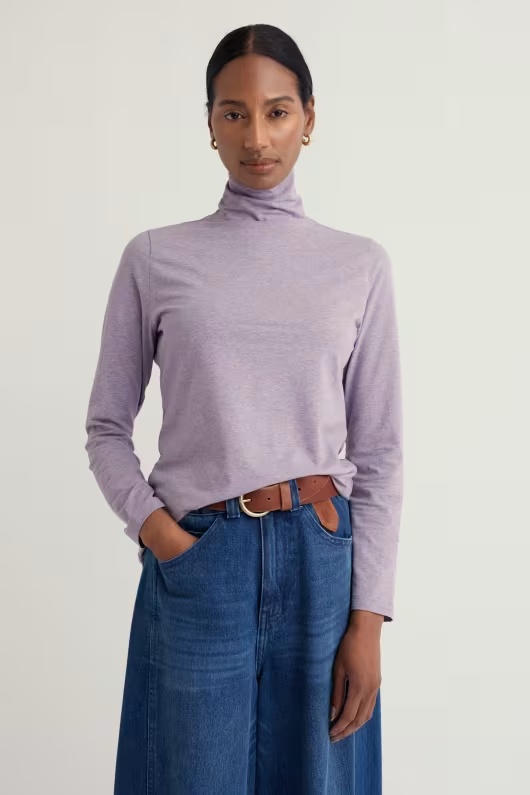 Landing Roll Neck Top in GOTS-Certified Organic Cotton