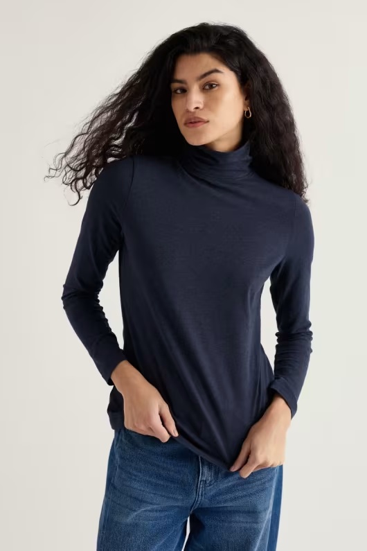 Landing Roll Neck Top in GOTS-Certified Organic Cotton 40 Landing Roll Neck Top in GOTS-Certified Organic Cotton
