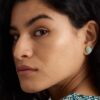 Dewi Brass Stud Earrings