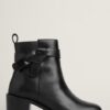 Porthousetock Leather Mid-Heel Boots