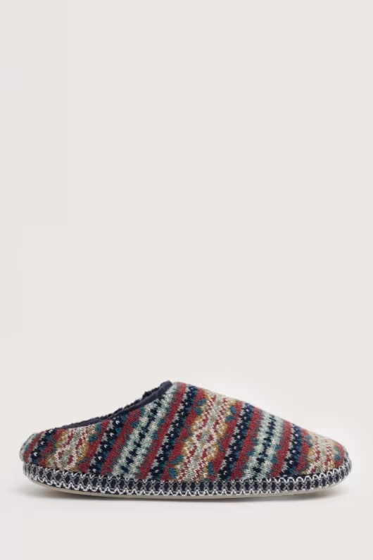 Night Forest Men's Fair Isle Knitted Slipper