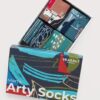 Gift Box of 4 Men's Scenic Organic Cotton Blend Arty Socks