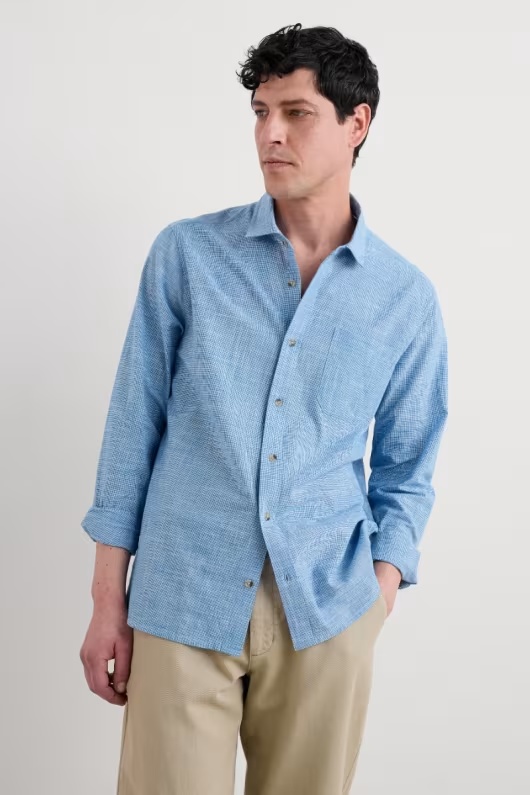 Men's Cartographer Houndstooth Shirt in GOTS-Certified Organic Cotton