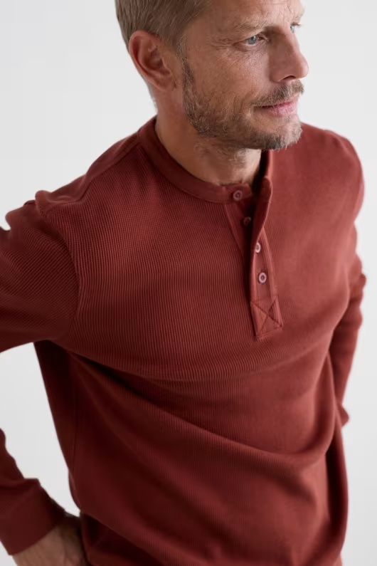 Men's Brigantine Henley Top in Organic Cotton