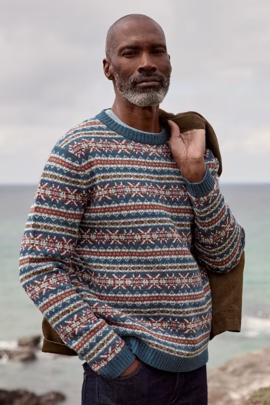 Men's Wrackline Lambswool-Rich Fair Isle Jumper 1 Men's Wrackline Lambswool-Rich Fair Isle Jumper