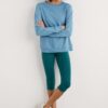 Sea Dance Cropped Leggings in GOTS-Certified Organic Cotton