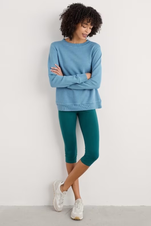 Sea Dance Cropped Leggings in GOTS-Certified Organic Cotton 1 Sea Dance Cropped Leggings in GOTS-Certified Organic Cotton