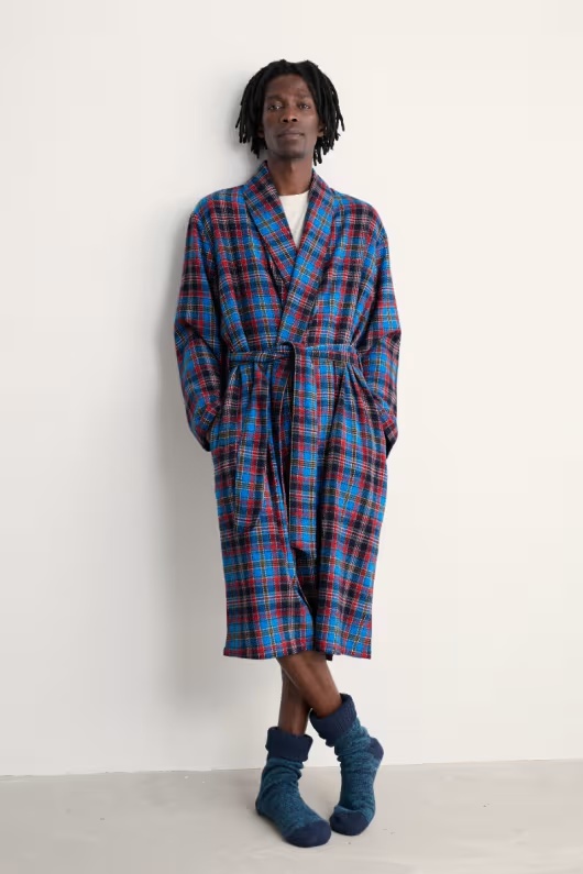 Men's Deckhand Checked Flannel Robe