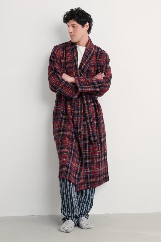Men's Deckhand Checked Flannel Robe