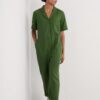 Clear Water Linen-Cotton Jumpsuit