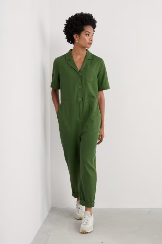 Clear Water Linen-Cotton Jumpsuit