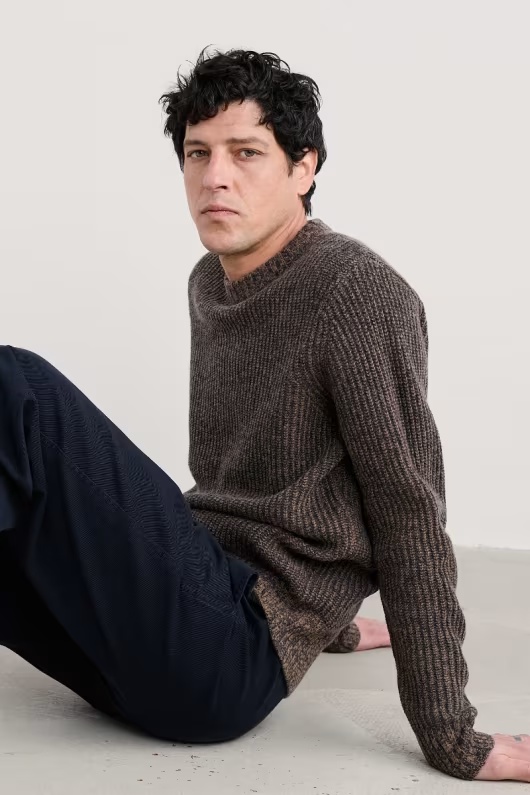 Men's Wheelwright Ribbed Lambswool Blend Jumper 1 Men's Wheelwright Ribbed Lambswool Blend Jumper