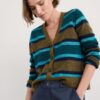 Etching V-Neck Cardigan Contains Mohair