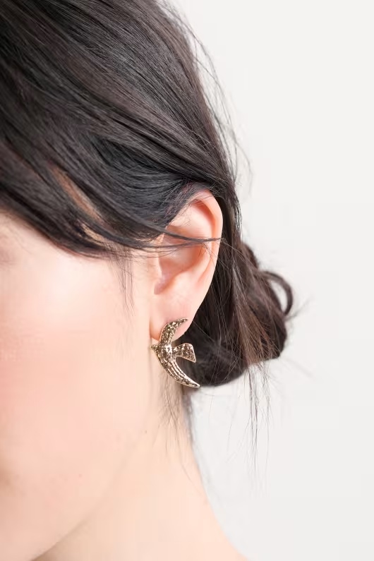 Bird in Flight Stud Earrings