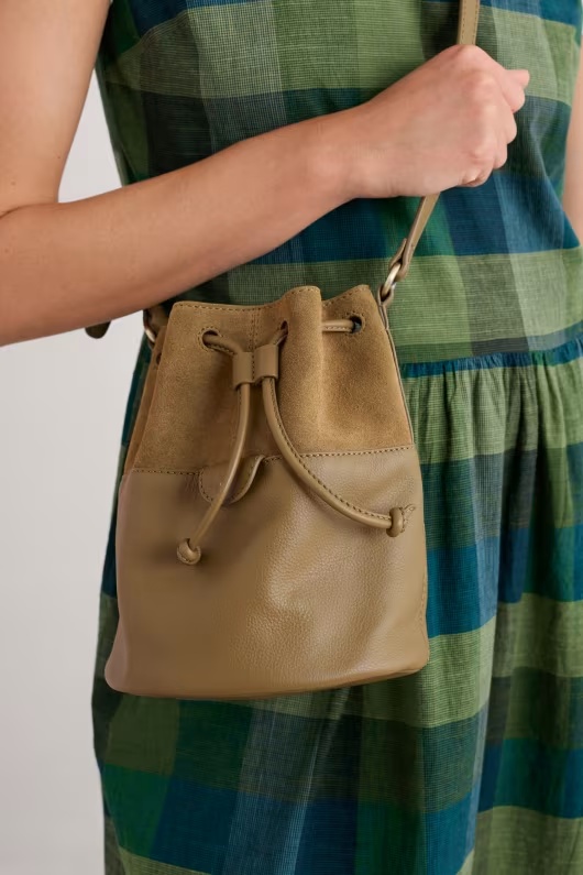 Mor Tide Suede and Leather Bucket Bag 1 Mor Tide Suede and Leather Bucket Bag
